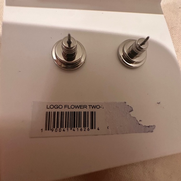 Tory Burch Silver/Gold Logo Necklace and Earrings - Picture 8 of 8